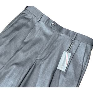 NWT Zanella Bennett Pleated 100% Wool Gray Grey Dress Pants Size 33 NEW